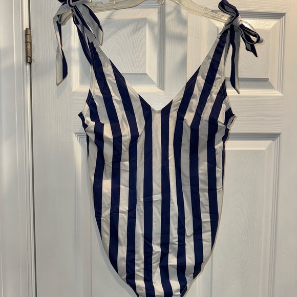 ASOS Maternity Navy and White Striped One Piece - Picture 1 of 2